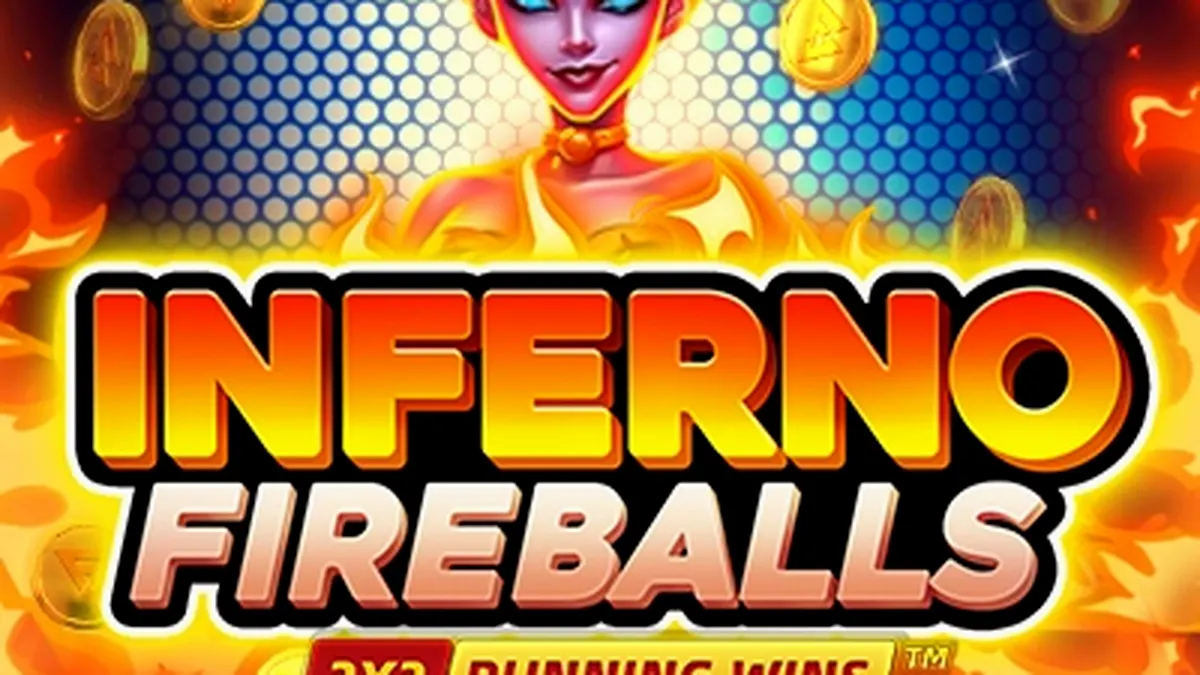 Ang visual na disenyo ng Inferno Fireballs slot na nagpapakita ng apoy at mga simbolo